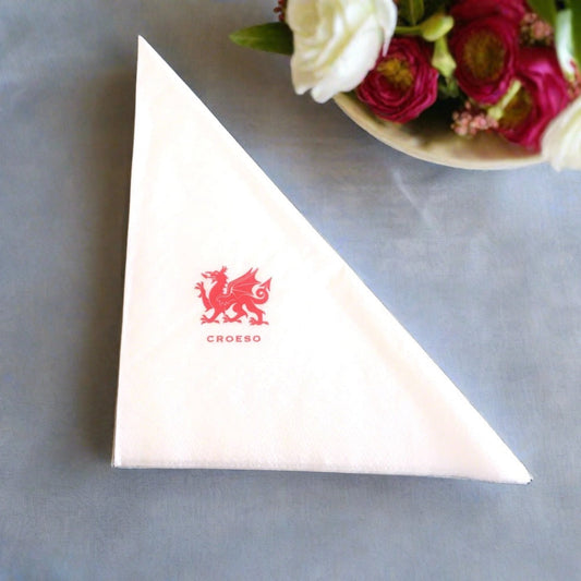 Croeso/Welcome - Welsh Dragon Napkins 33cm 2ply (Pack 250) (Pack 2000)