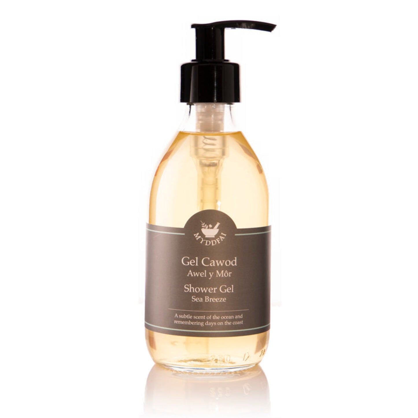 Myddfai Shower Gel Sea Breeze     Gel Cawod Awel y Môr     250ml Glass or Plastic bottle (Pack 1)